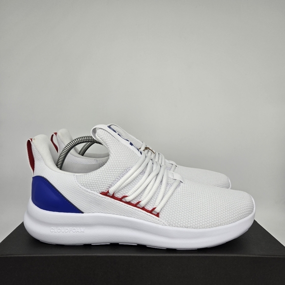 New Adidas Lite Racer Adapt 7.0 'White Scarlet Lucid Blue' Men's Shoes Size 10.5 - Picture 3 of 8